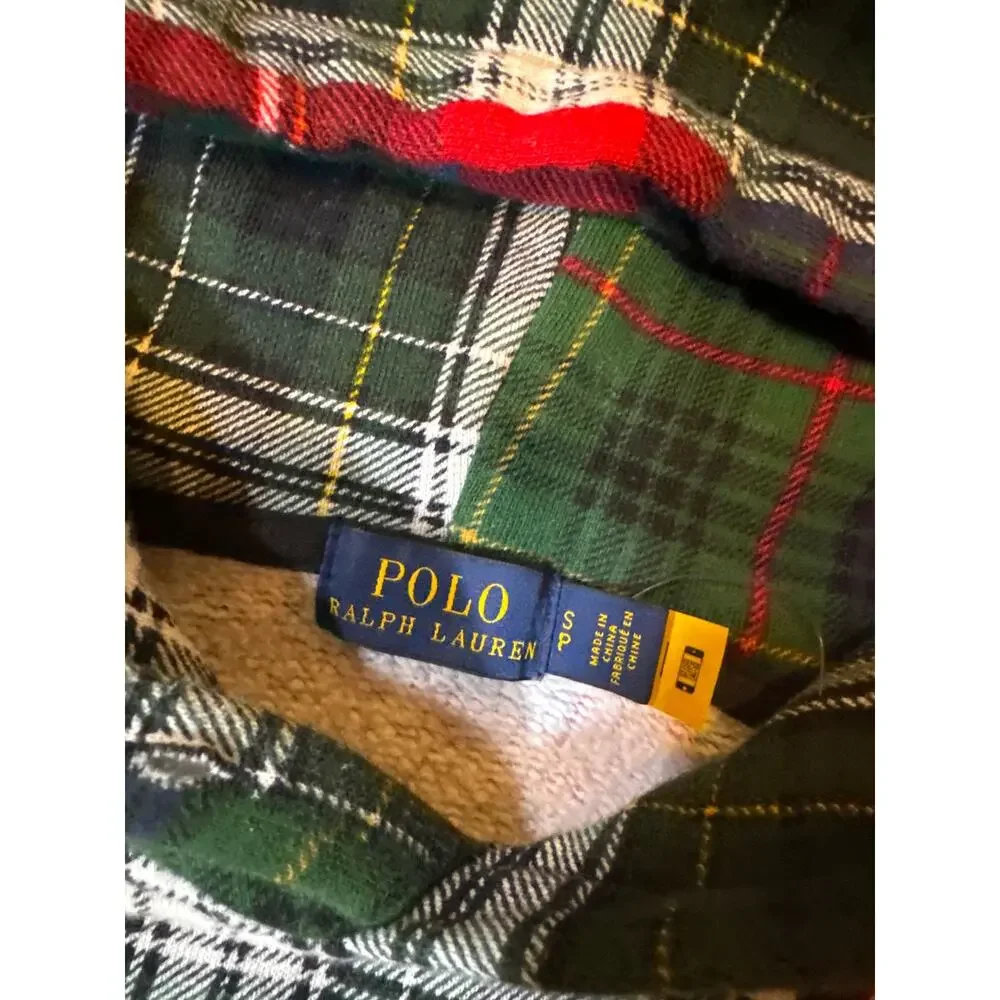 Polo Ralph Lauren Patchwork Plaid Pullover Hoodie Small - Picture 2 of 7